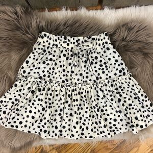Alelly High Waist Black White Ruffle Skirt Small